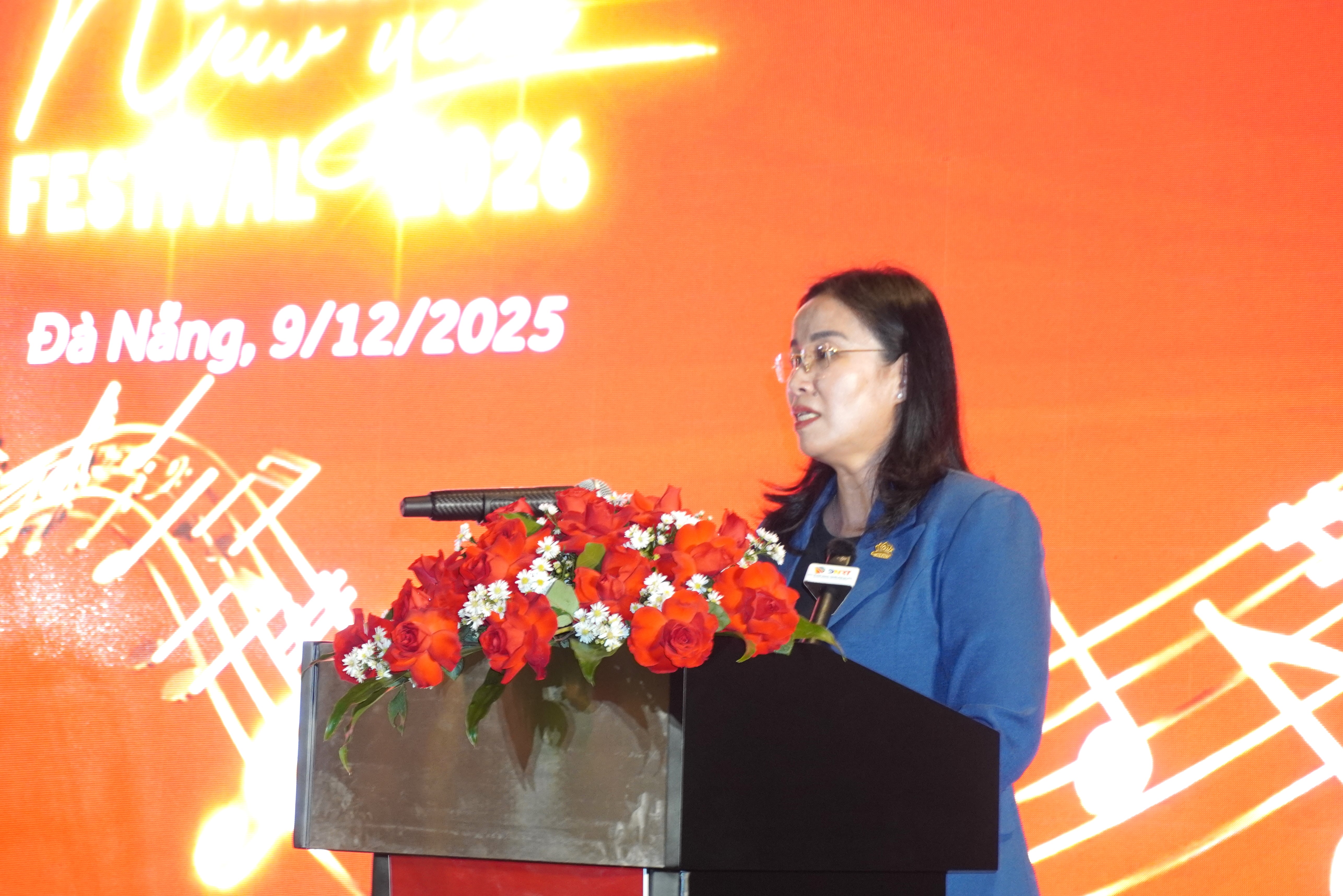 Ms. Nguyen Thi Anh Thi, Vice Chairwoman of the Da Nang City People's Committee, speaks at the ceremony. Photo: Tran Thi