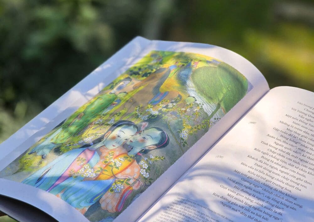 40 tranh minh hoa trong an ban “Truyen Kieu” do hoa si Nguyen Cong Hoan thuc hien. Anh: Nha xuat ban