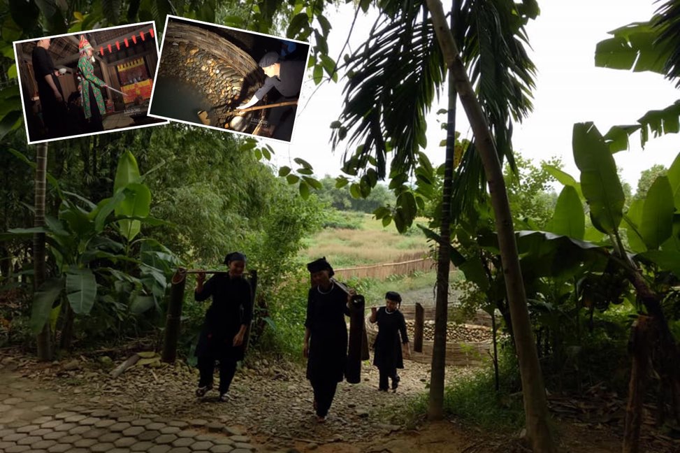 Unique custom of carrying water to receive blessings from heaven of Tay people in early spring. Photo: Thai Hai village