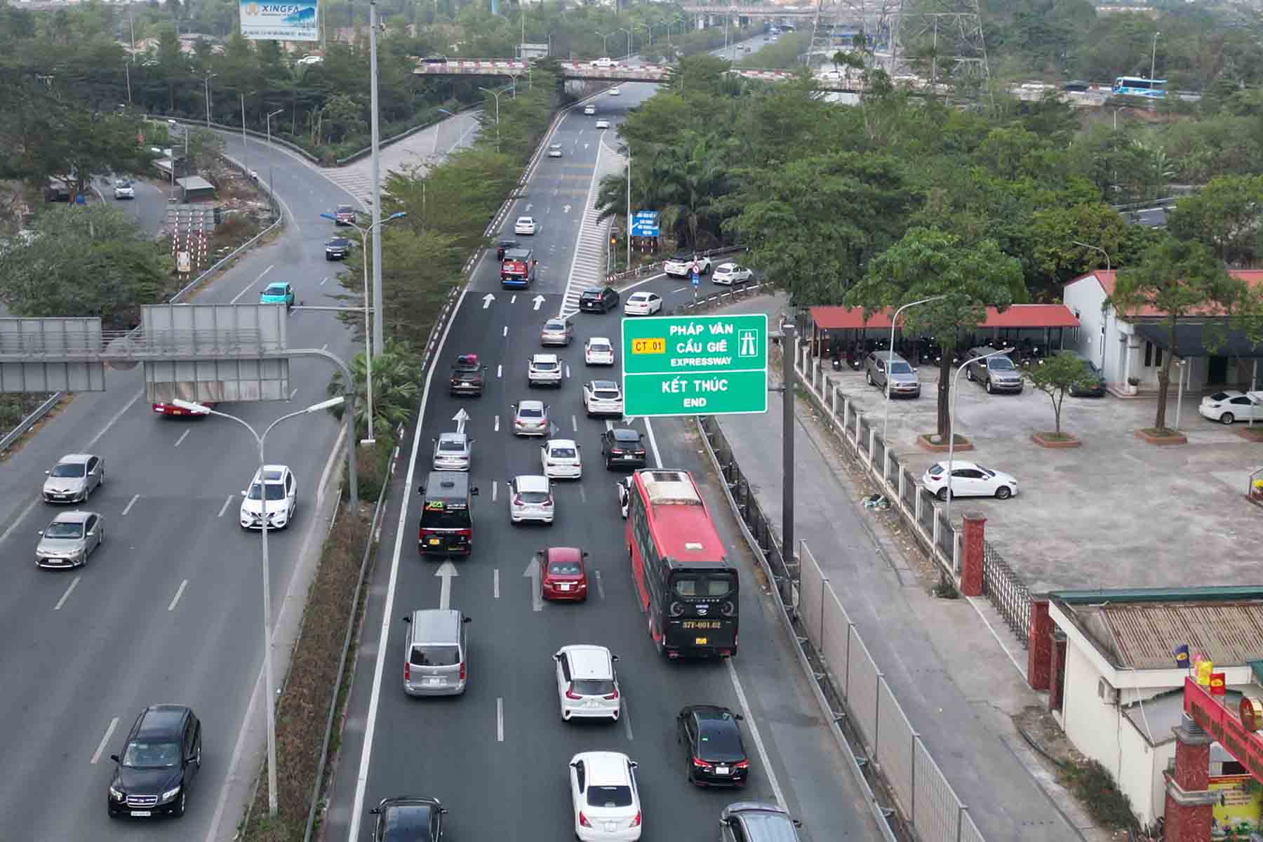 Nút giao cao tốc Pháp Vân - Cầu Giẽ với Vành đai 3. Ảnh: Hữu Chánh