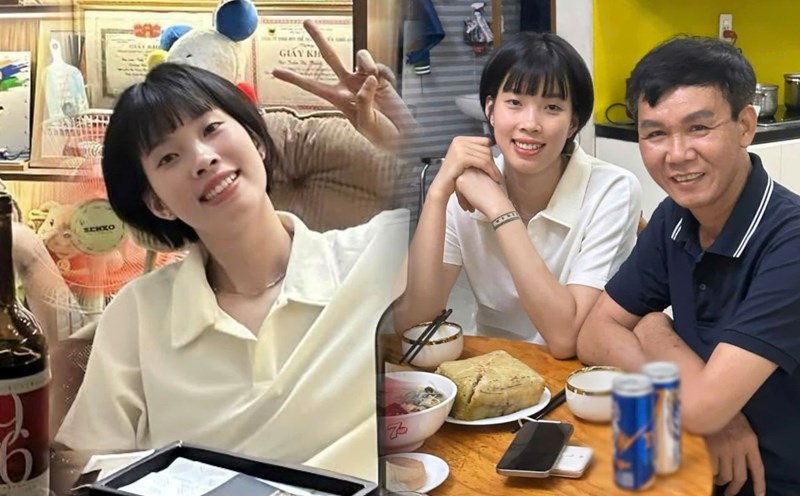 Thanh Thuy celebrates Tet late with her family. Photo: FC Tran Thi Thanh Thuy