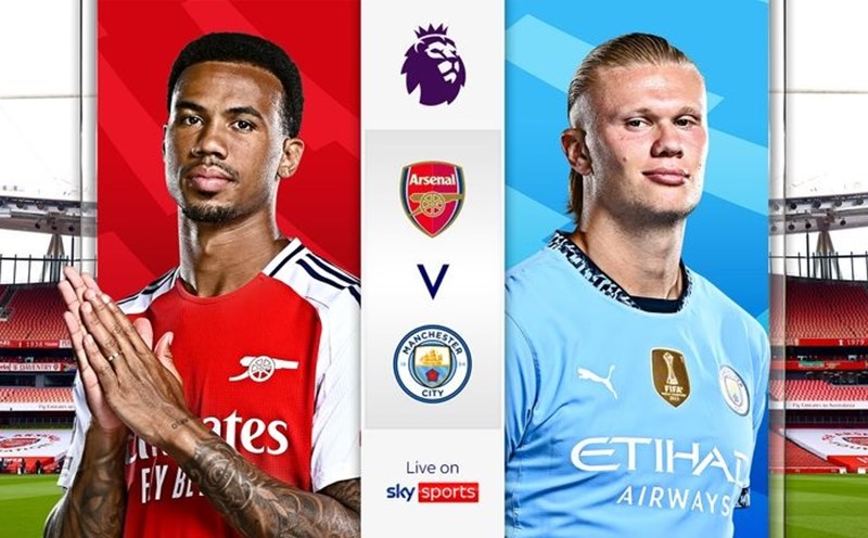Arsenal and Man City battle at Emirates Stadium. Photo: Sky Sports