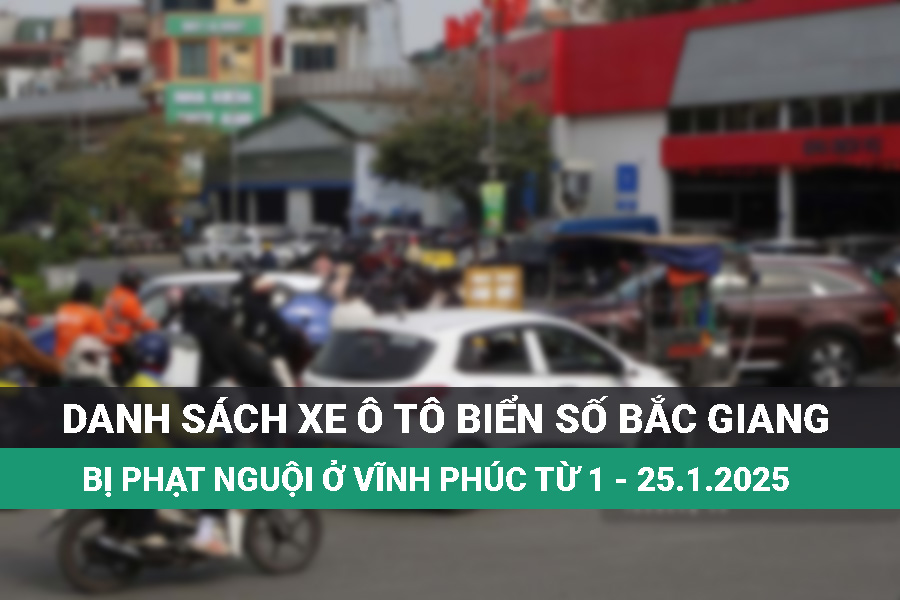 The owner of the car with Bac Giang license plate below went to the police to handle the fine