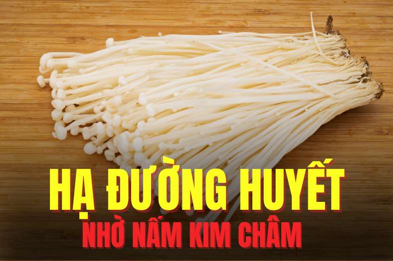Enoki mushrooms are a familiar food that can effectively help lower blood sugar. Graphics: Hai Ly