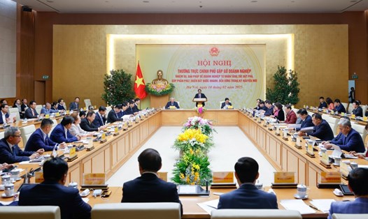Hội nghị Thường trực Chính phủ gặp gỡ doanh nghiệp. Ảnh VGP/Nhật Bắc