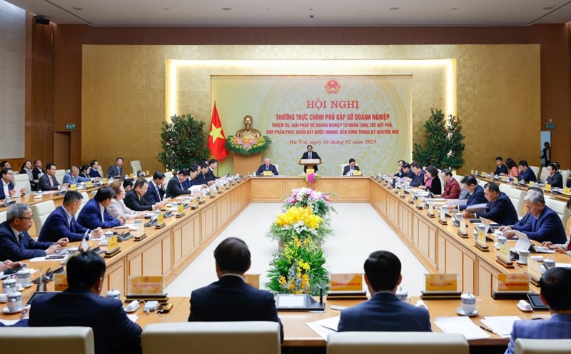 Hoi nghi Thuong truc Chinh phu gap go doanh nghiep. Photo VGP/Nhat Bac