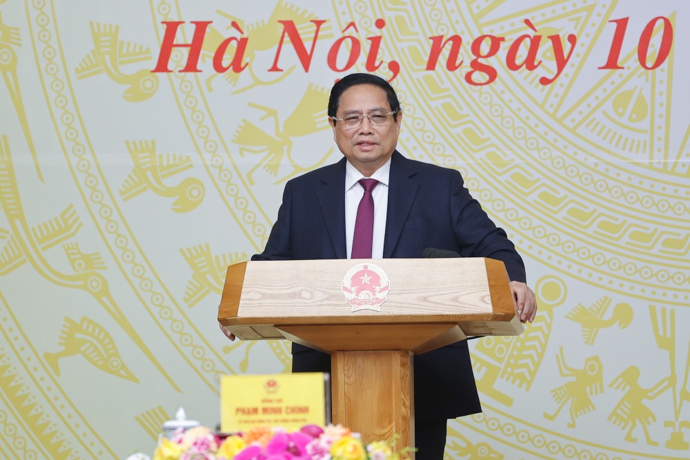 Politburo member, Prime Minister Pham Minh Chinh gave the opening speech. Photo VGP/Nhat Bac
