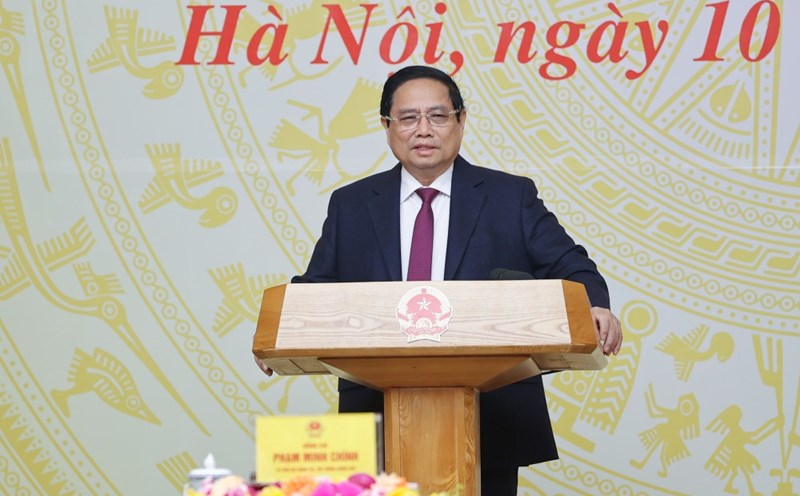 Politburo member, Prime Minister Pham Minh Chinh gave the opening speech. Photo VGP/Nhat Bac