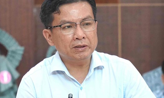 Ông Lê Văn Tiếp - Chủ tịch UBND huyện Long Thành (Đồng Nai) trong một cuộc họp triển khai dự án trọng điểm. Ảnh: PV