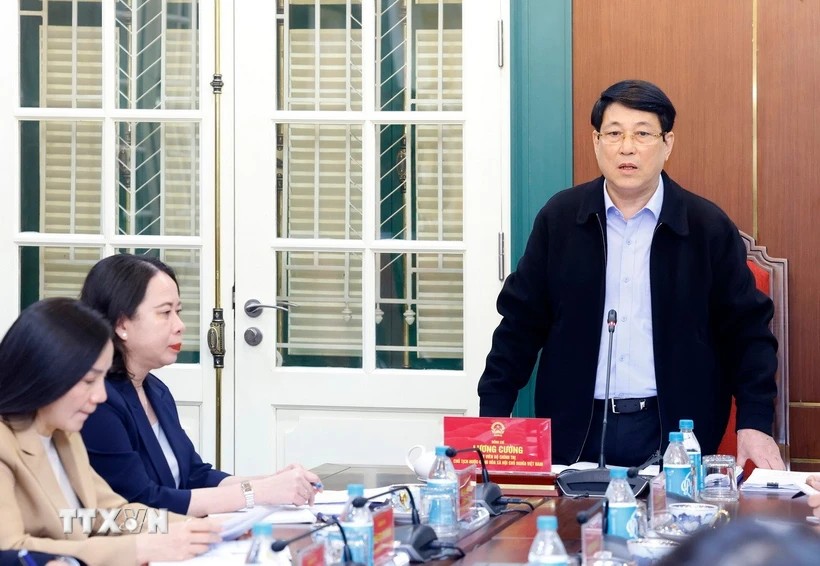 Member of the Politburo, President Luong Cuong chaired the meeting. Photo: Lam Khanh/TTXVN