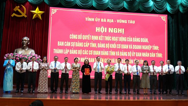 Bà Rịa - Vũng Tàu thành lập 2 Đảng bộ, hợp nhất 2 ban