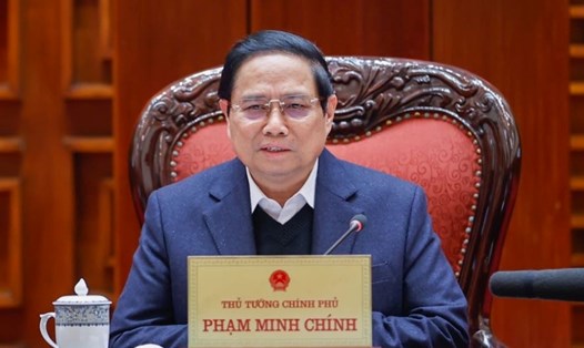 Ủy viên Bộ Chính trị, Thủ tướng Chính phủ Phạm Minh Chính  chủ trì phiên họp về đề án sắp xếp hệ thống cơ quan thanh tra tinh, gọn, mạnh, hiệu năng, hiệu lực, hiệu quả. Ảnh: VGP/Nhật Bắc
