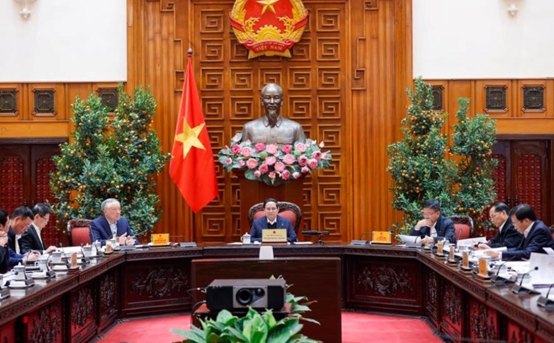 The 11th meeting of the Steering Committee for Streamlining the Government's apparatus on February 10. Photo: VGP