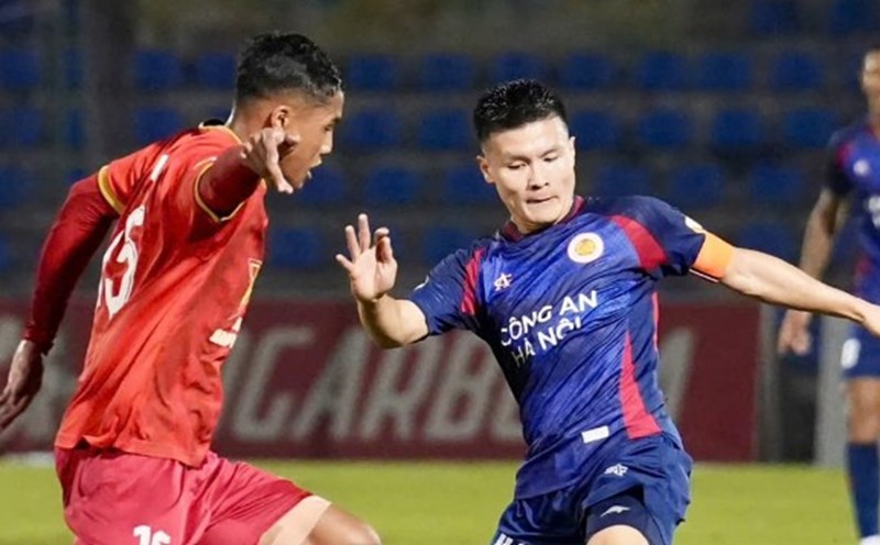 Hanoi police divided the point before Hong Linh Ha Tinh in the 12th round of V.League 2024-2025. Photo: CAHN FC