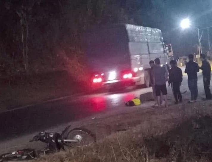 The scene of the accident on Highway 6 caused 2 deaths on the spot. Photo: people supply