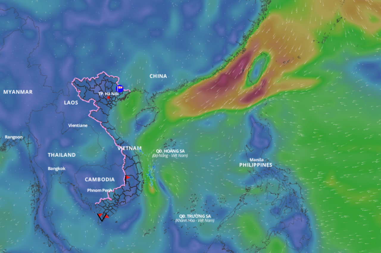 Forecast of bad weather area due to low pressure in the East Sea