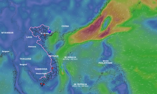 Dự báo khu vực thời tiết xấu do vùng áp thấp trên Biển Đông