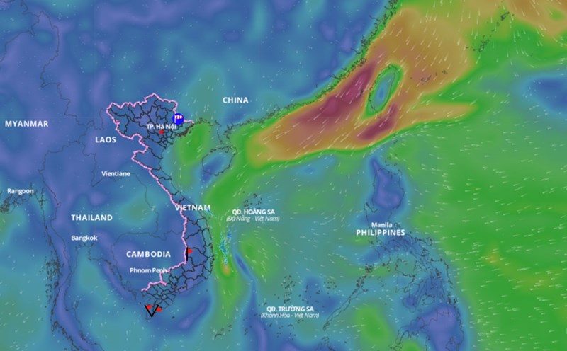 Forecast of bad weather area due to low pressure in the East Sea