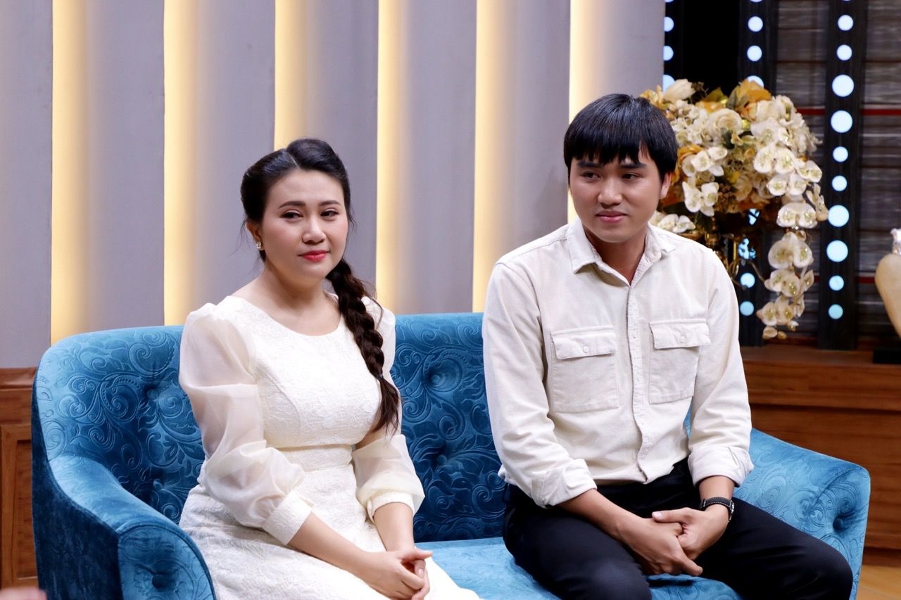 Actor Huynh Nhu and her husband. Photo: Producer.