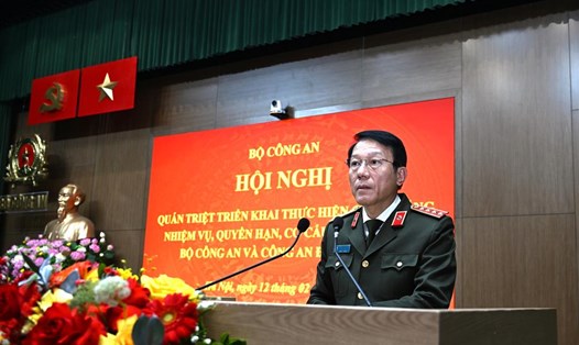 Bộ trưởng Bộ Công an Lương Tam Quang chủ trì Hội nghị. Ảnh: Bộ Công an
