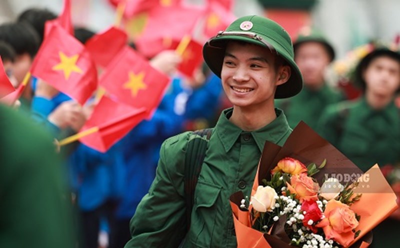 Hanoi youth excitedly leave for military service. Photo: Hai Nguyen