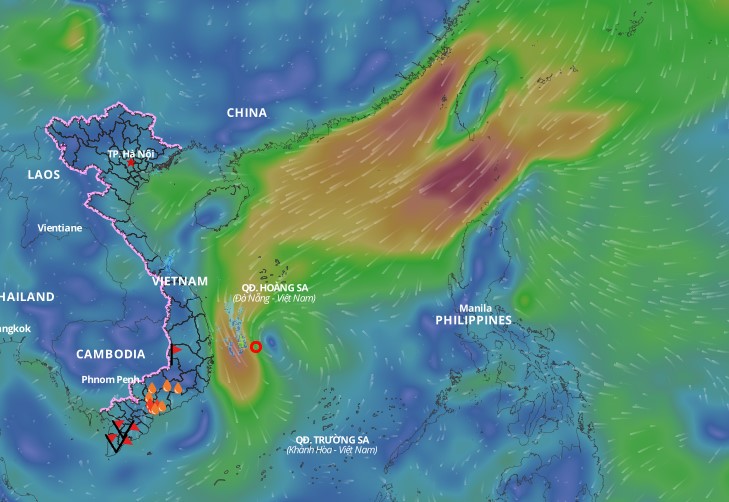 The tropical depression is at level 6 intensity and is about to weaken. Photo: Vietnam Disaster Monitoring System