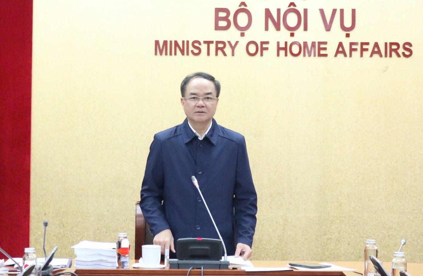 Deputy Minister of Home Affairs Vu Chien Thang speaks at the conference. Photo: Ministry of Home Affairs