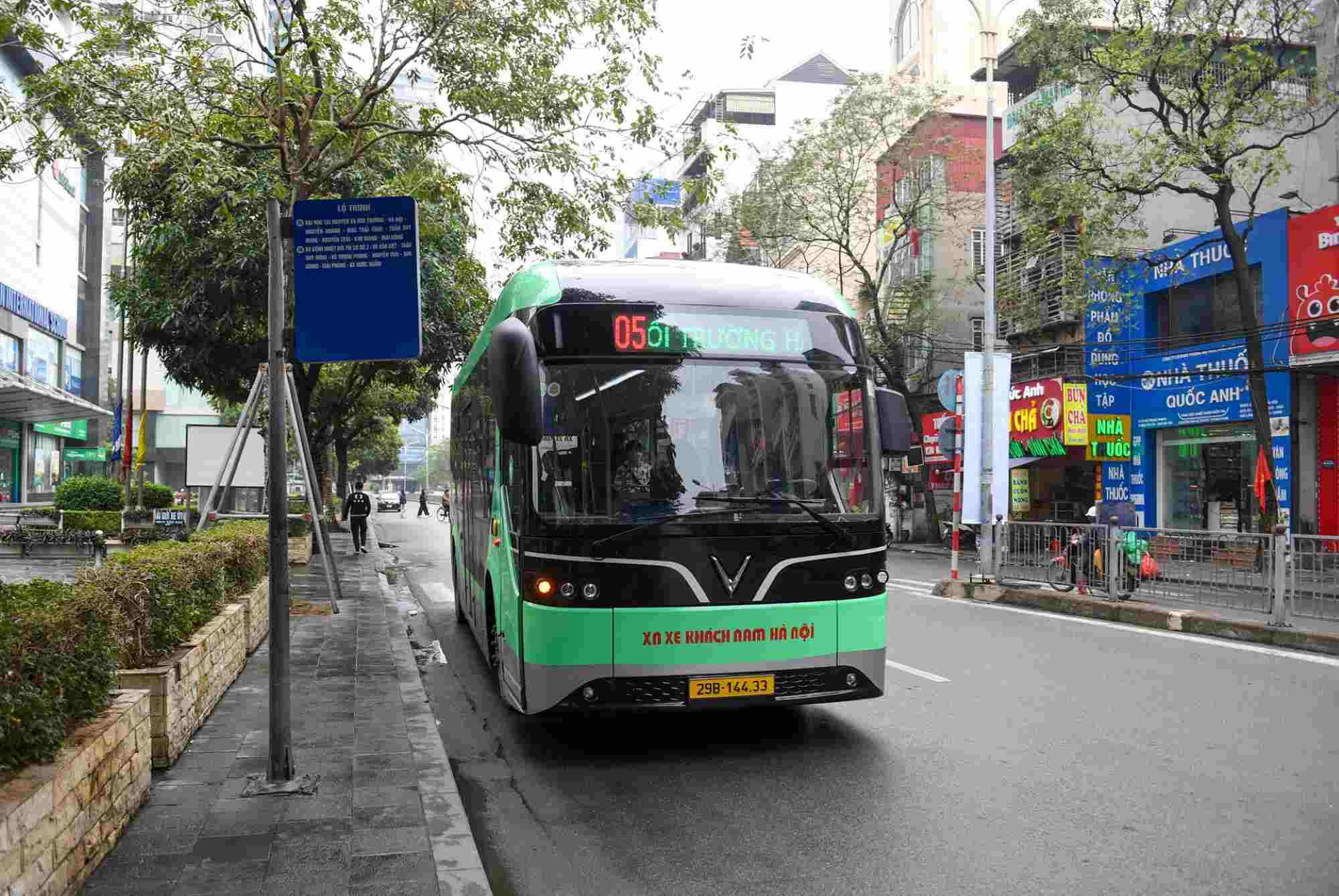 An electric bus route put into operation by Transerco. Photo: Minh Hanh