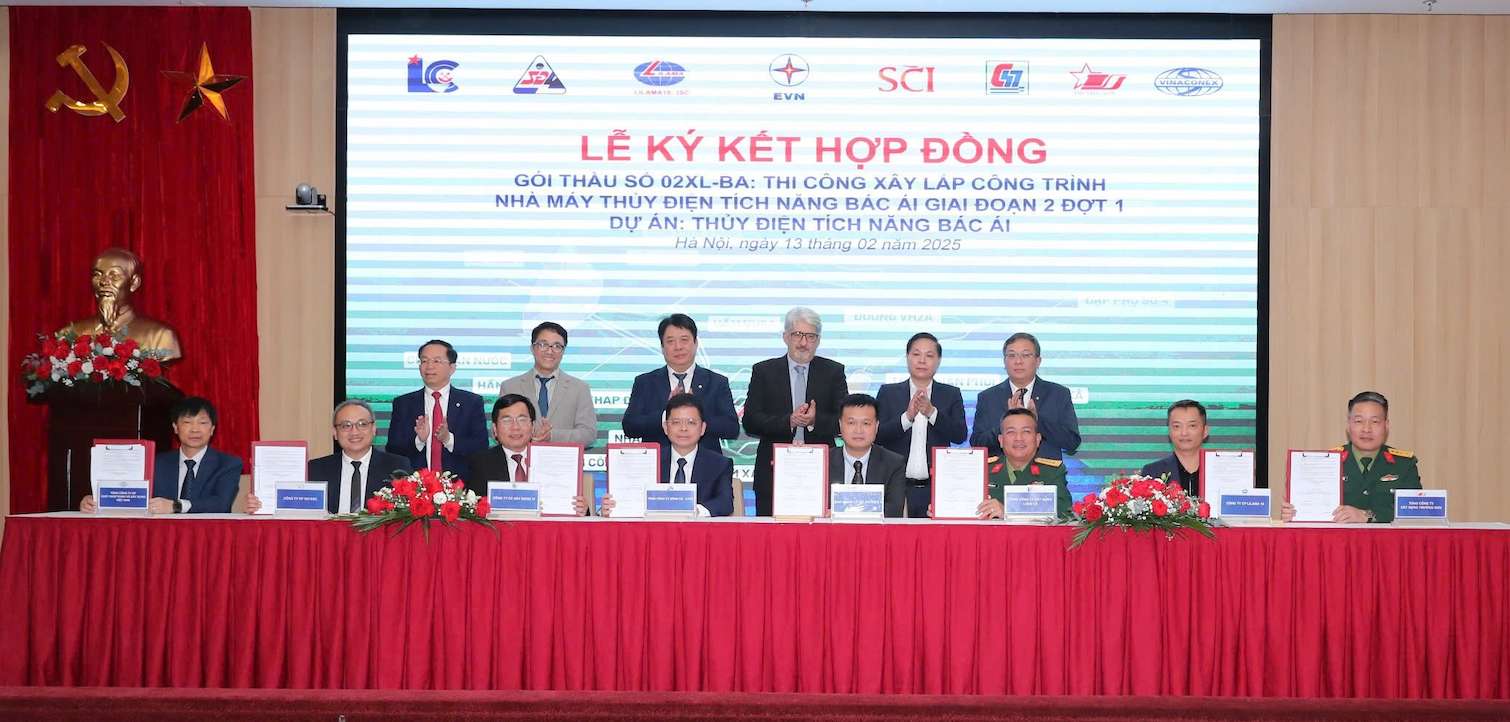 EVN and a consortium of contractors signed a contract for construction and installation of the Bac Ai pumped storage hydropower plant - phase 2, phase 1. Photo: EVN