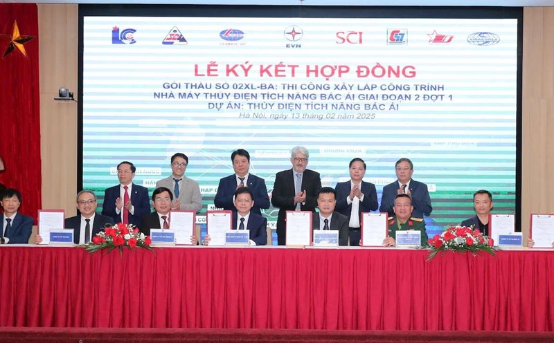EVN and a consortium of contractors signed a contract for construction and installation of the Bac Ai pumped storage hydropower plant - phase 2, phase 1. Photo: EVN