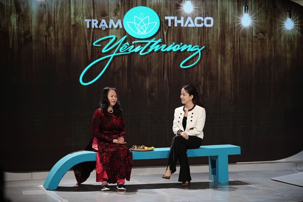 Ms. Pham Thi Hien is a guest on the program "Love Station". Photo: VTV