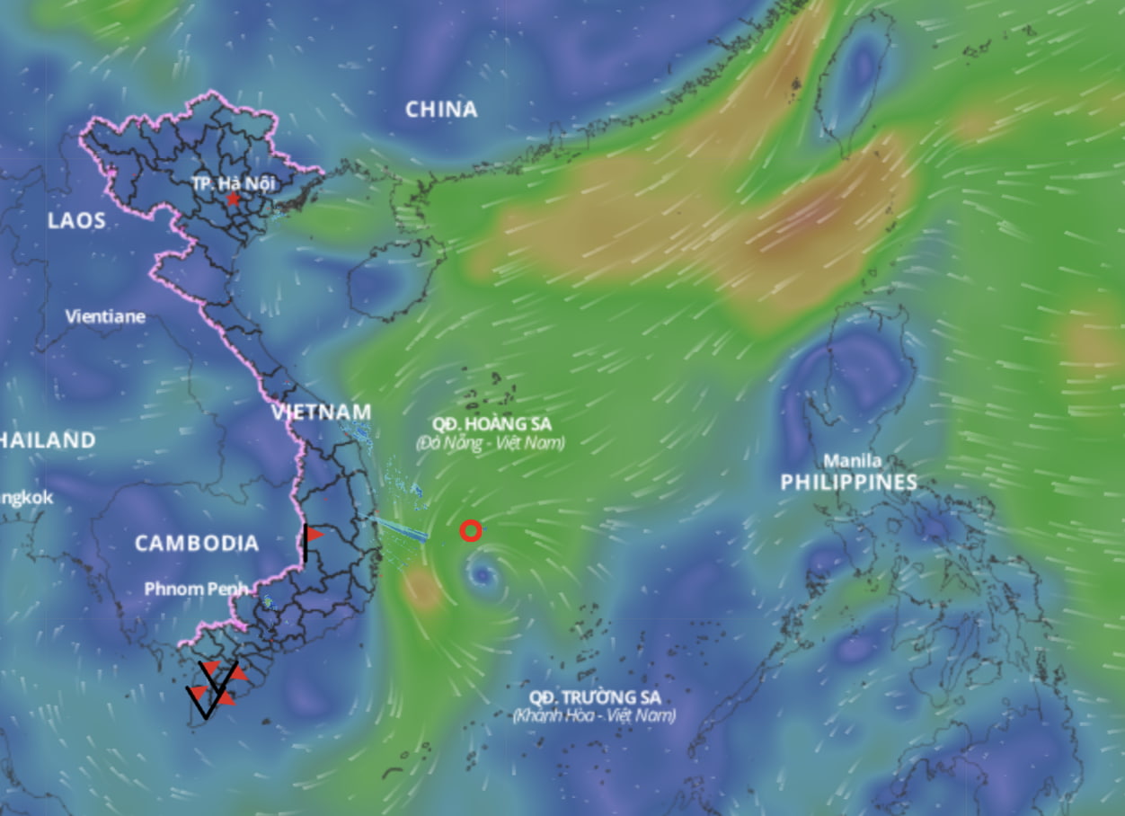 The tropical depression in the East Sea is about to weaken. Photo: Vietnam Disaster Monitoring System