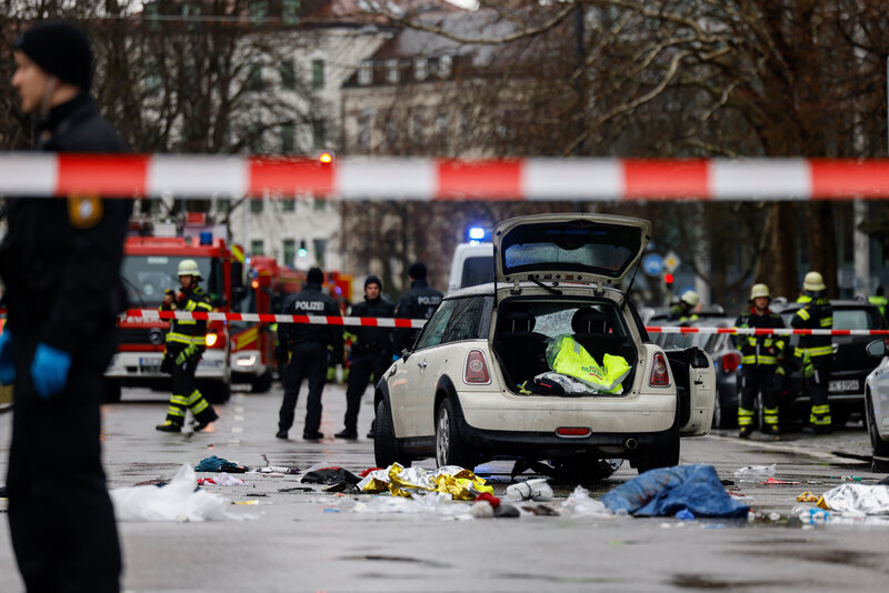 Scene of the car crash in Munich, Germany. Photo: AFP