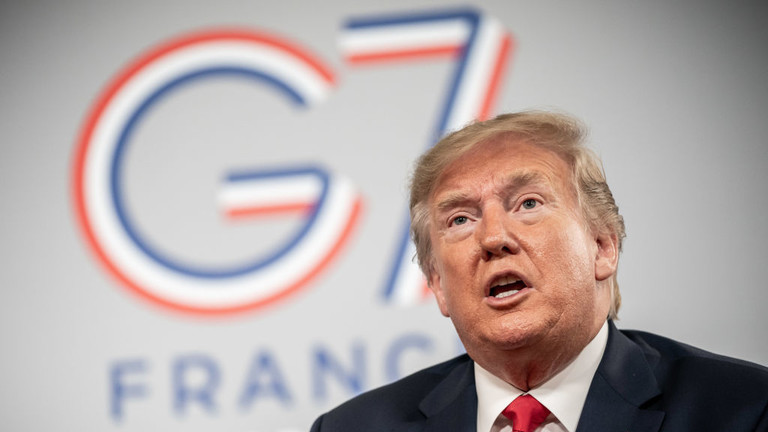 Tổng thống Mỹ Donald Trump dự hội nghị thượng đỉnh G7, ngày 26.8.2019 tại Pháp. Ảnh: Picture Alliance