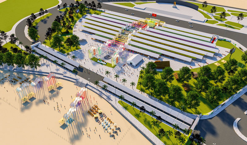 Perspective of the fair space at Nguyen Tat Thanh Square, Quy Nhon. Photo: Organizing Committee.