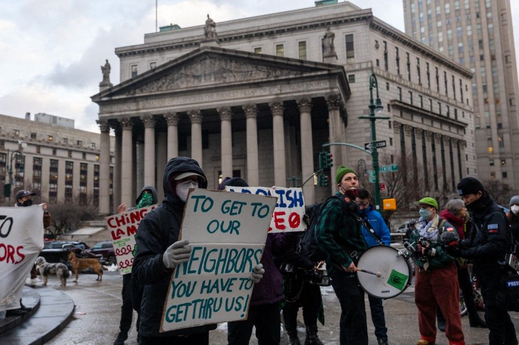 protests against the immigration policies of the US President Donald Trump administration in New York, February 13, 2025. Photo: AFP