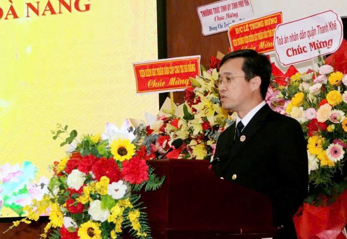 Mr. Tran Huy Duc - New Deputy Chief Justice of the High People's Court in Da Nang - spoke on receiving the assignment. Photo: Duong Nam
