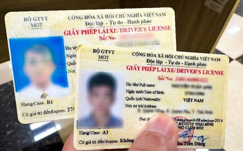 Driver's license. Photo: Phuong Anh