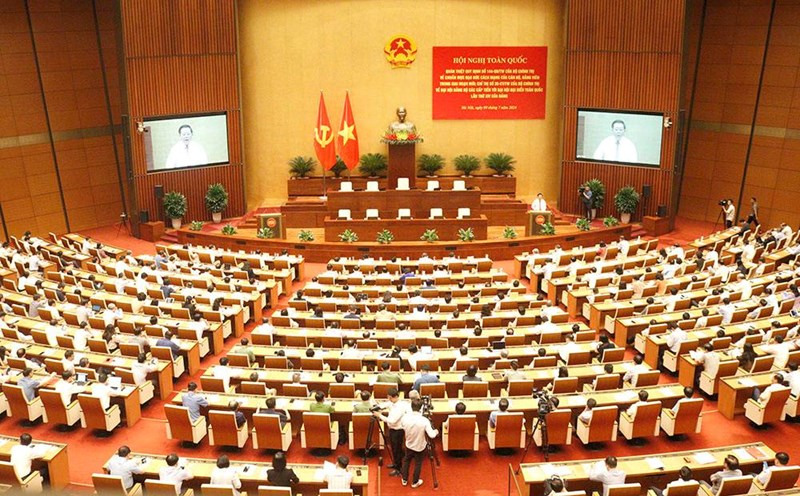 Conclusion 118 requires stopping the addition of members to the executive committee and the standing committee 3 months before the congress. In the photo: Conference to disseminate Directive 35 of the Politburo. Photo: Pham Cuong