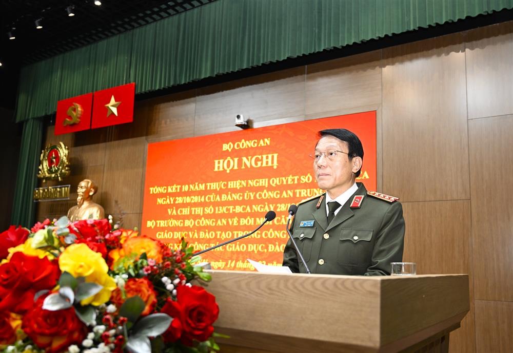 Minister of Public Security Luong Tam Quang spoke at the conference. Photo: Ministry of Public Security