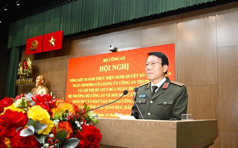 Minister of Public Security Luong Tam Quang spoke at the conference. Photo: Ministry of Public Security