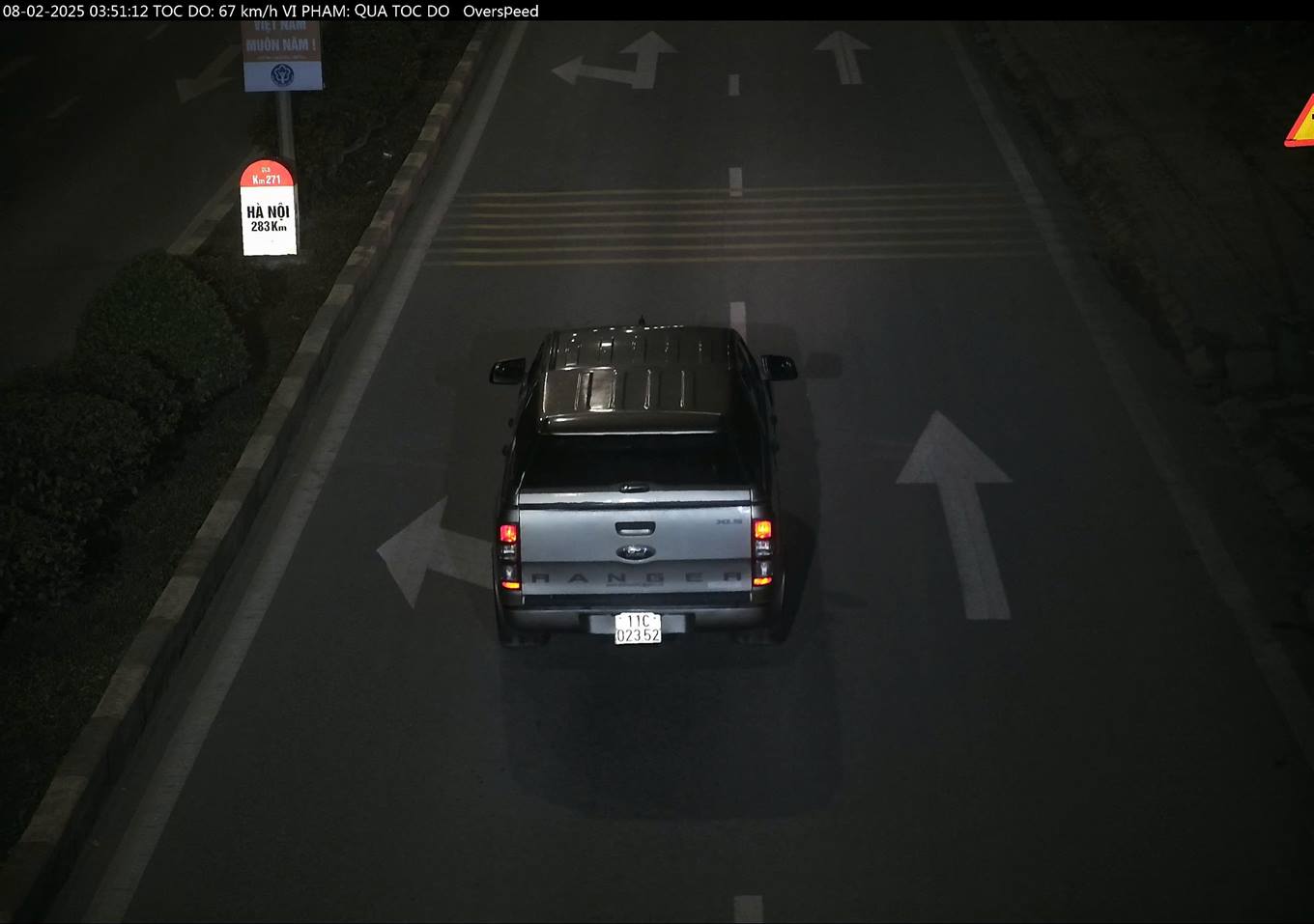 speeding vehicles were fined in Cao Bang. Photo: Cao Bang Police