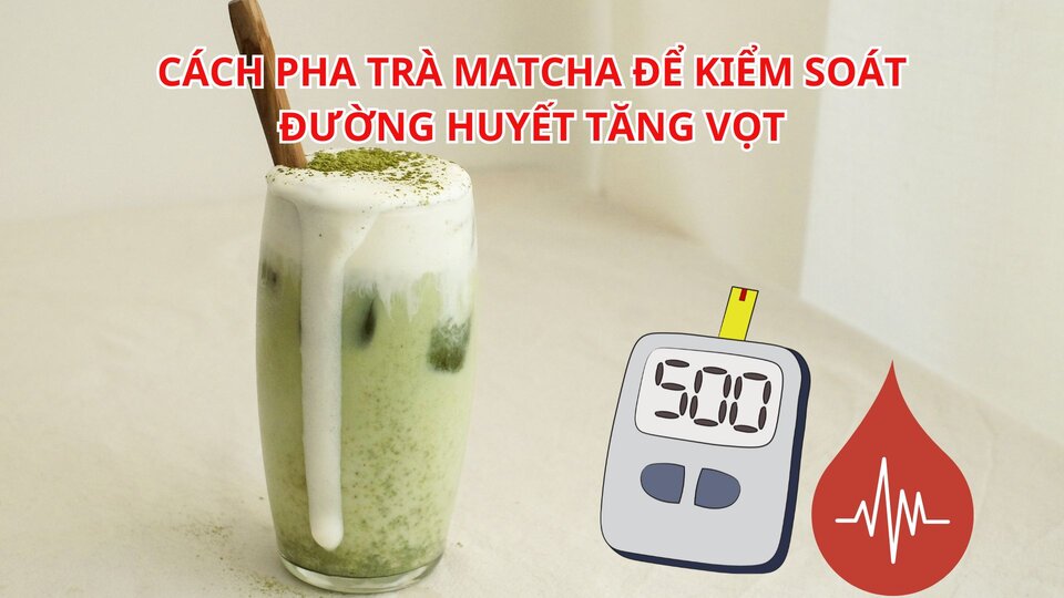 How to make matcha tea to control spikes in blood sugar. painting by: Minh Chau