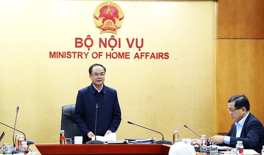 Deputy Minister of Home Affairs Vu Chien Thang delivered the concluding speech at the meeting. Photo: Ministry of Home Affairs