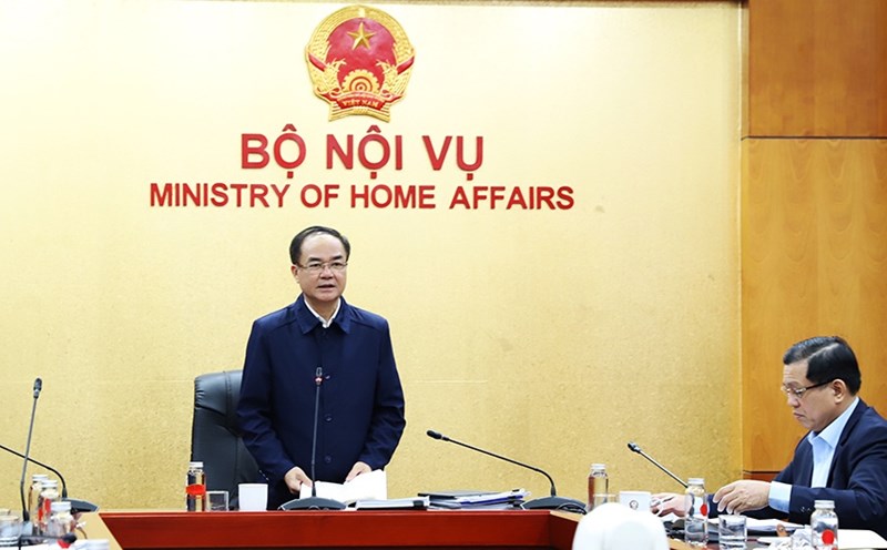 Deputy Minister of Home Affairs Vu Chien Thang delivered the concluding speech at the meeting. Photo: Ministry of Home Affairs