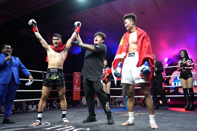 Kiều Duy Quân thắng võ sĩ kickboxing của Trung Quốc