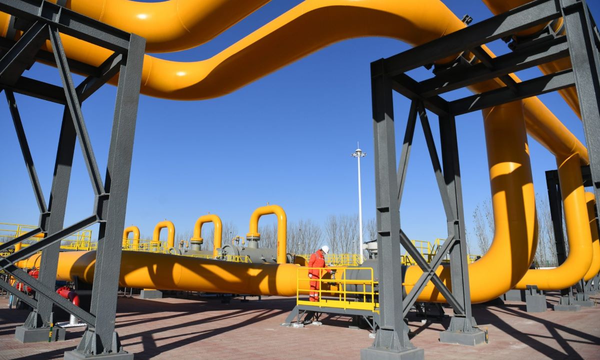 The gas pipeline from Russia to China. Photo: Xinhua