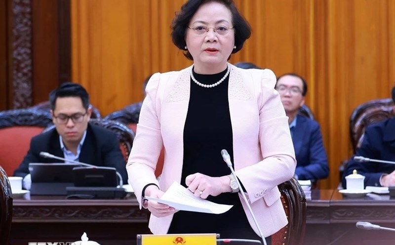 Minister Pham Thi Thanh Tra requested to strengthen inspection, examination, auditing... in the management and use of public finance and assets. Photo: VNA
