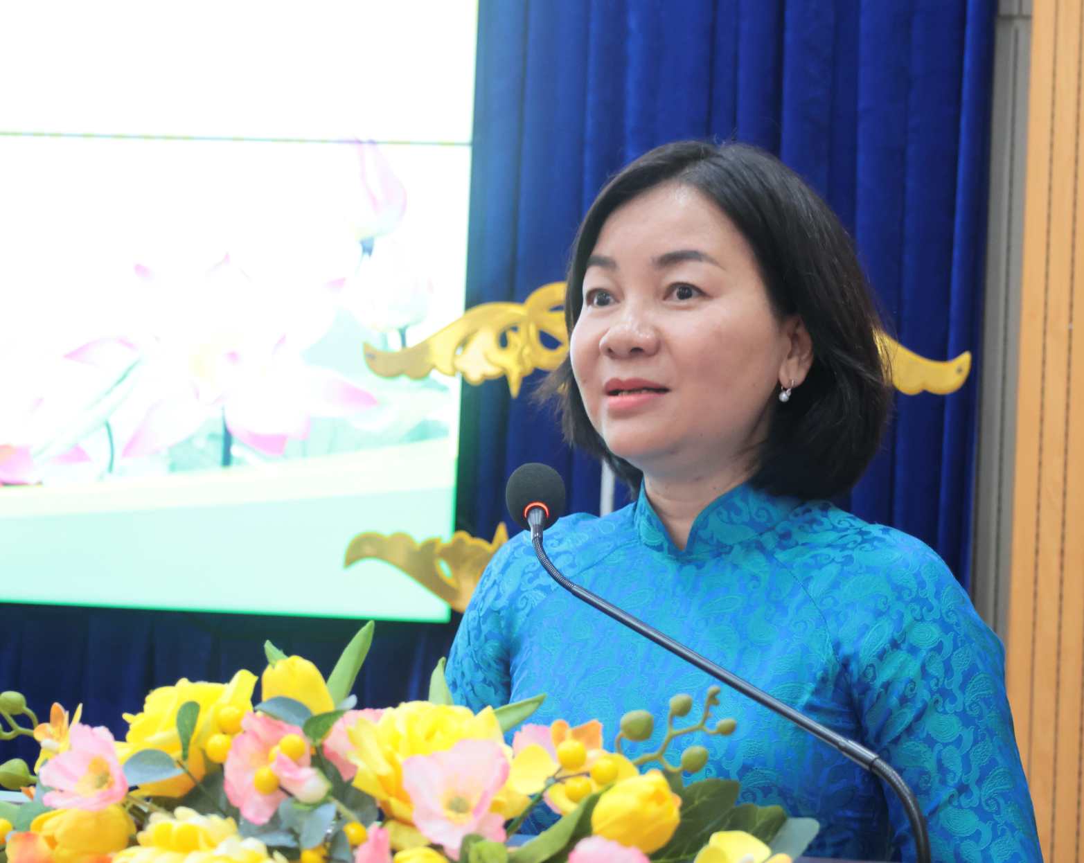 Ms. Truong Thi Bich Hanh is Secretary of the Di An City Party Committee. Photo: Phuong Chi