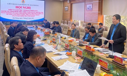 Toàn cảnh hội nghị. Ảnh: LĐLĐ TP Hải Phòng